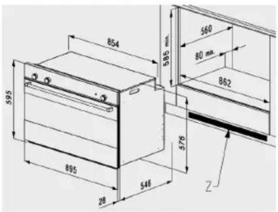 Smalvic Glass FI-60GEVT /F-CM - INSERIMENTO DEL FORNO NEL MOBILE - 3