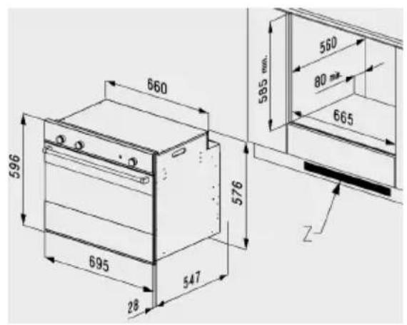 Smalvic Premium FI-70GEVT SX79F-CM - INSERIMENTO DEL FORNO NEL MOBILE - 2