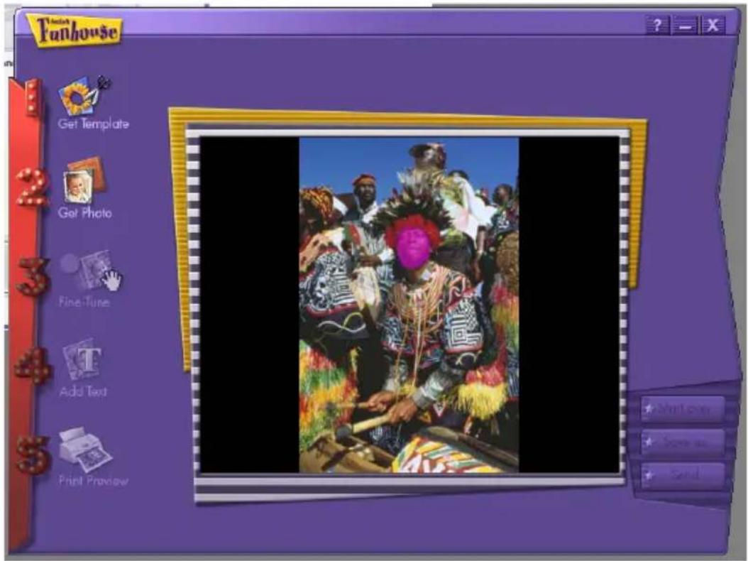 Funhouse Get Template Got Photo Fine-Tune Add Text Print Preview