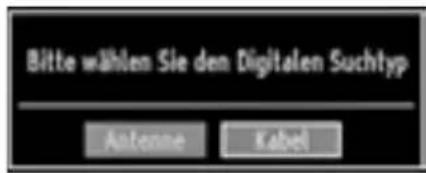 Bitte wählen Sie den Digitalen Suchtyp Antenne Kabel