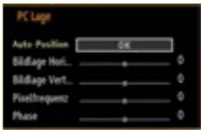 PC Large Auto Position GK Bildlage Hori... Bildlage Vert... PixelFrequency Phase...