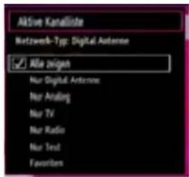 Aktive Kanallöste Netzwerk-Typ: Digital Antenna ✓ Alla zeigen Nur Digital Antenna Nur Analog Nur TV Nur Radio Nur Text Favorites