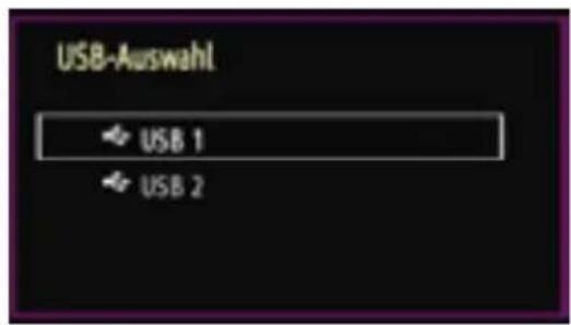 USB-Auswahl USB 1 USB 2