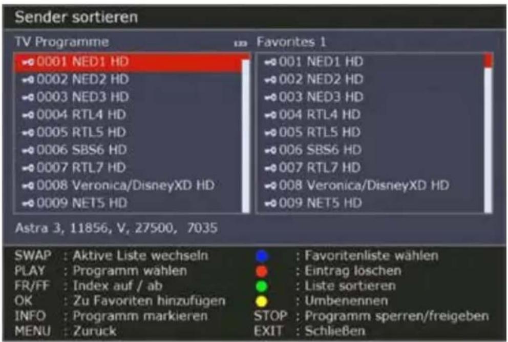 Oyster Cosmo HDTV - Senderliste: Bearbeiten - 2