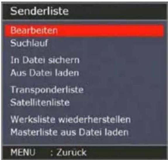 Oyster Cosmo HDTV - Senderliste: Bearbeiten - 1
