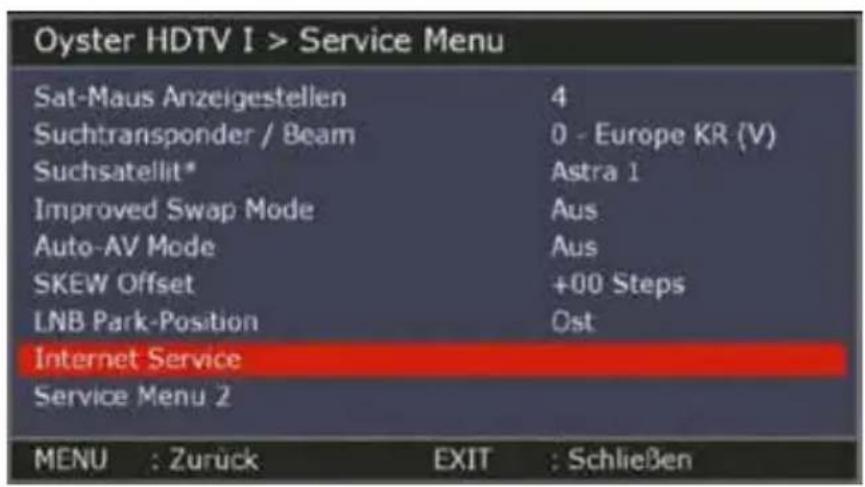 Oyster Cosmo HDTV - Menu/ Oyster HDTV I /Konfiguration ANT-Taste /Internetservice - 1