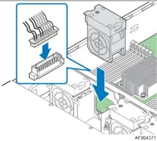 Technical diagram showing component assembly with labeled parts and directional arrows indicating connection or movement.