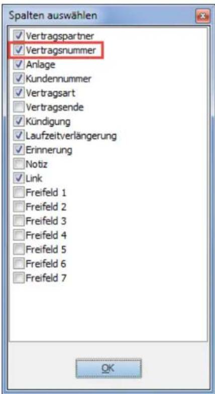 Lexware FinanzManager 2019 - Vertragsnummer als eigene Spalte - 2