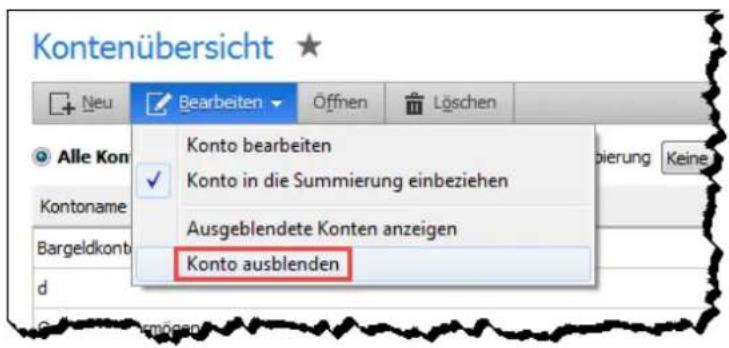 Lexware FinanzManager Deluxe 2019 - Ausblenden von Verträgen - 1