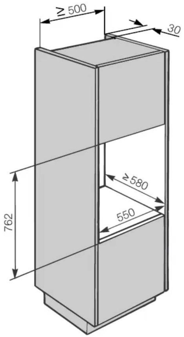 MIELE H 2255-55 BP Active - Hxx5x-55: Einbau in einen Unterschrank - 2