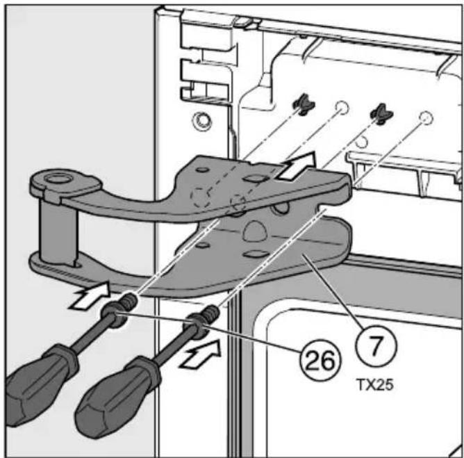 MIELE KFNS 28463 E - Obere Türscharnier umsetzen - 4