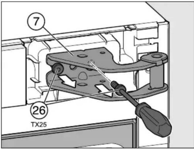 MIELE KFNS 28463 E - Obere Türscharnier umsetzen - 1