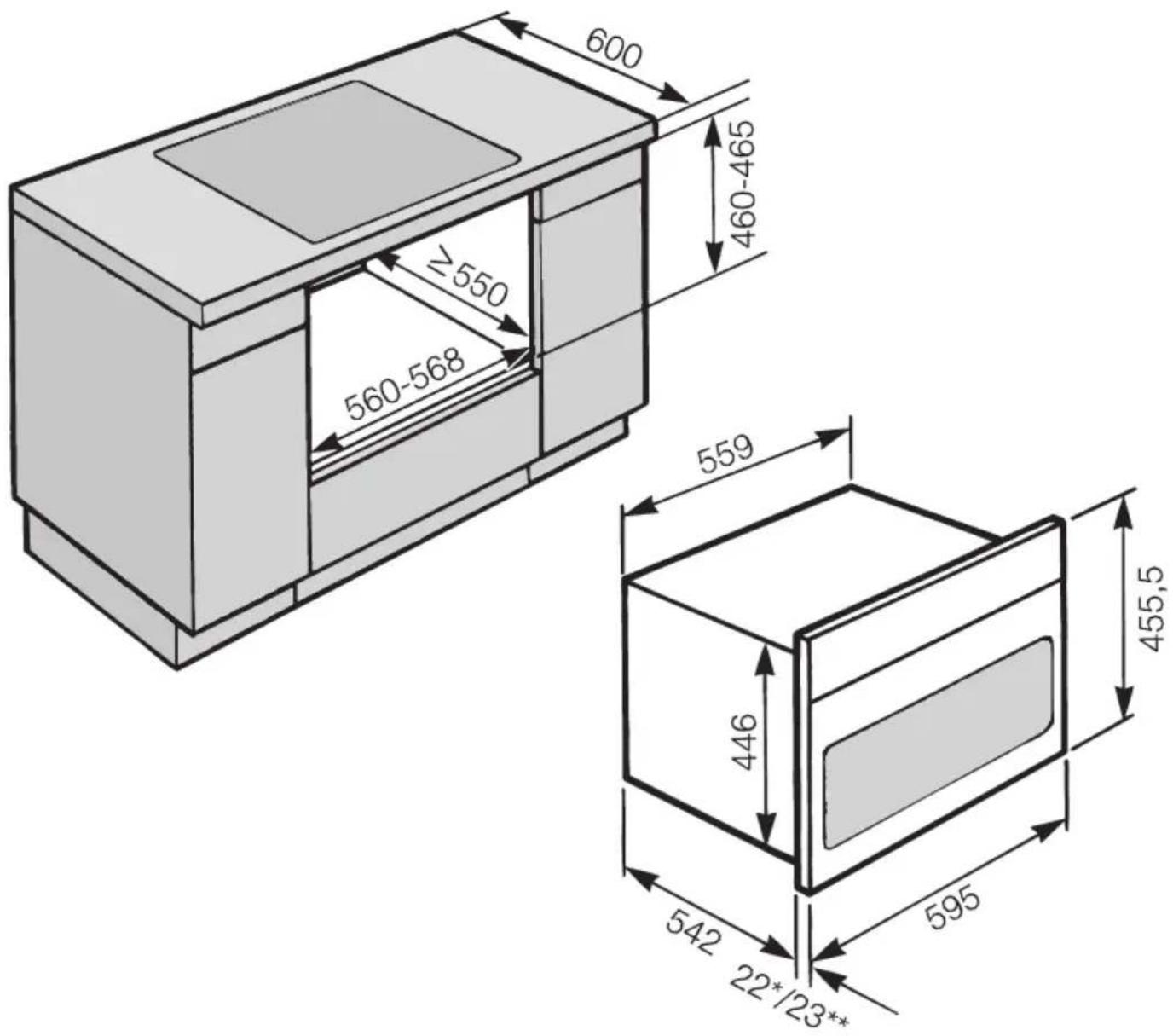 MIELE H 6800-1 BM - Einbau in einen Unterschrank - 1