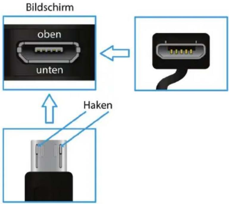Bildschirm oben unten Haken