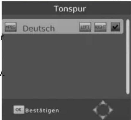 Tonspur MPEG Deutsch LEFT RIGHT ✓ OK Bestätigen
