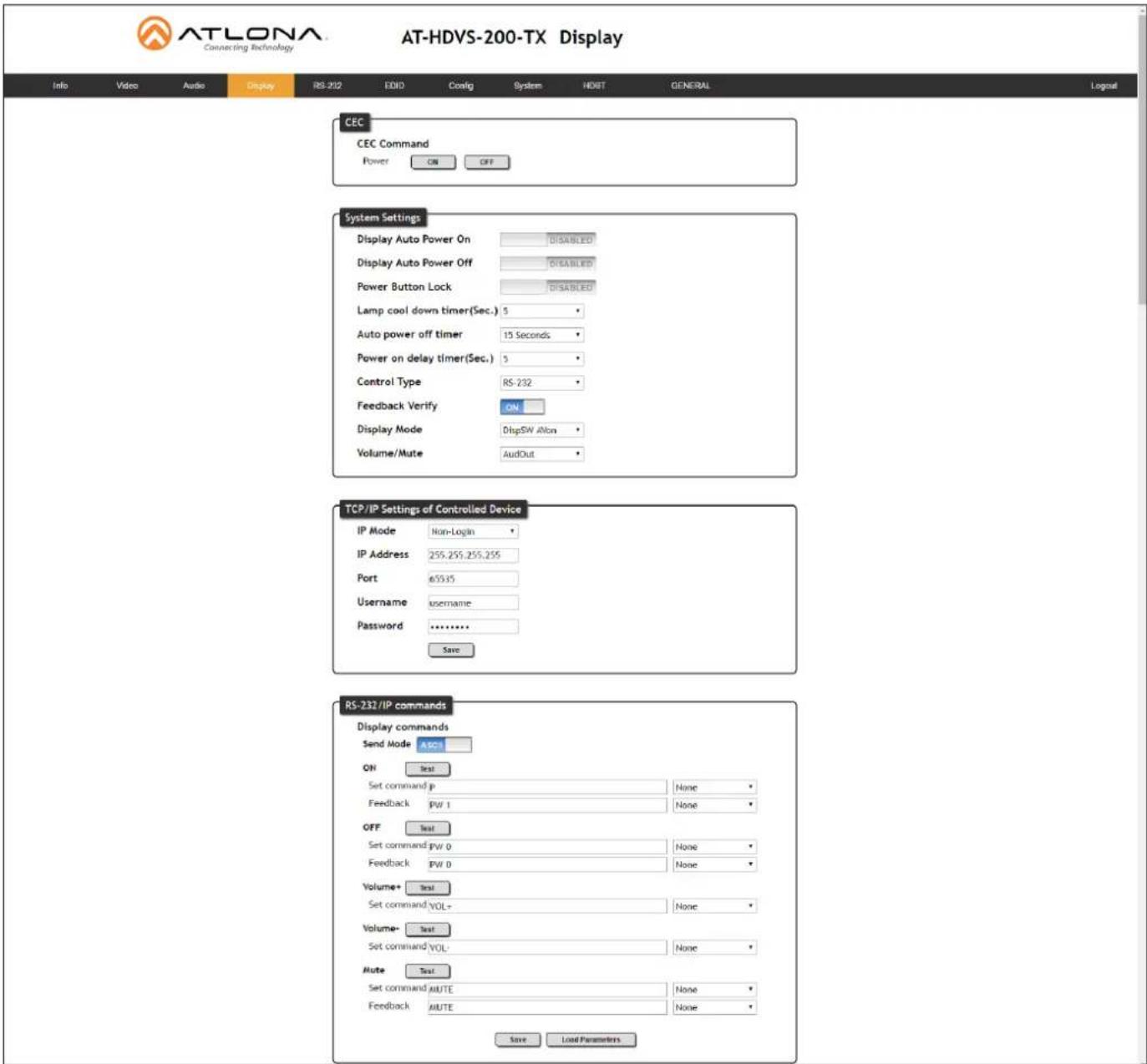 Atlona HDVS-200-TX - Display page - 1