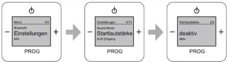 Busch-Jaeger 8217 U - Menü „Einstellungen“ – „Startlautstärke“ - 1
