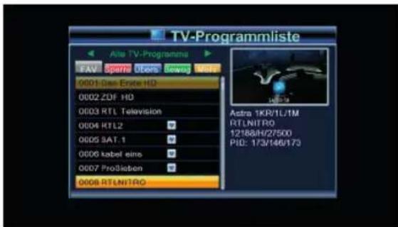 Schwaiger DSR512HD - TV-Kanalliste - 1