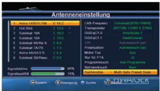 Schwaiger DSR512HD - Mehrere Satelliten durchsuchen - 1