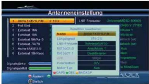 Schwaiger DSR512HD - SATELLITENLISTE - 2