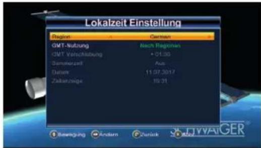 Schwaiger DSR512HD - Einstellung der Ortszeit - 1