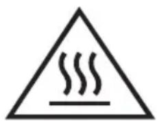 Warning symbol with steam inside a triangle, indicating heat or smoke hazard