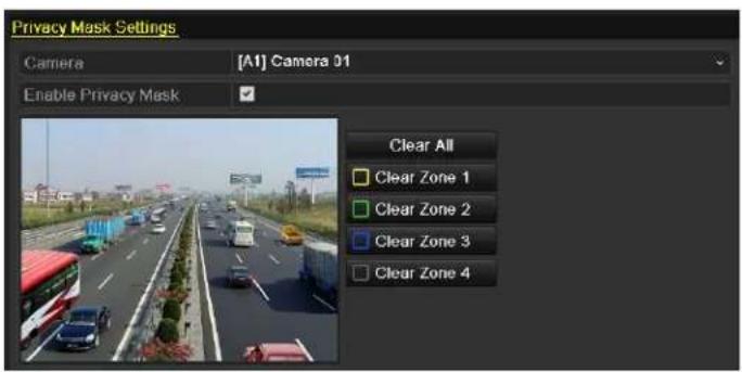 Hikvision DS-7204HQI-K1/P - •3.3 Configuring –rivacy Mask - 1