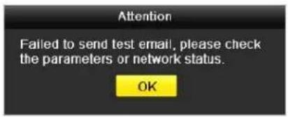 Hikvision DS-7204HQI-K1/P - Click Test to test whether your e-mail settings work. The corresponding Attention message box pops up. - 1