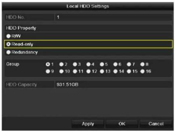 Hikvision DS-7204HQI-K1/P - -rotect File by Setting HDD -property to "ead-'nly - 2