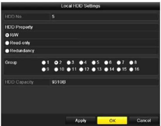 Hikvision DS-7204HQI-K1/P - •2.3.• Setting HDD Groups - 3