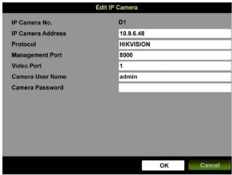 Hikvision DS-7204HQI-K1/P - Editing the Connected IP Camera - 1