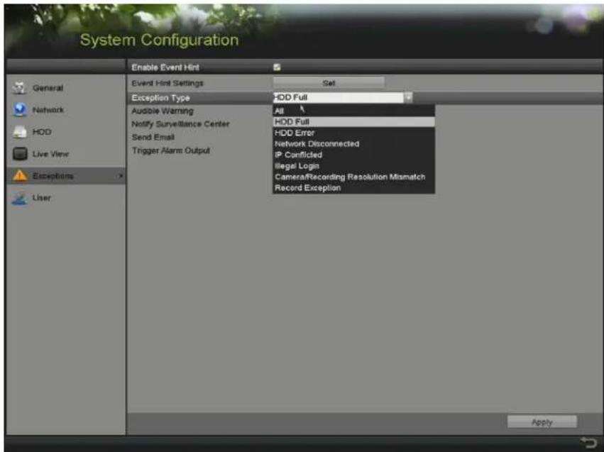 Hikvision DS-7204HQI-K1/P - Handling Exceptions - 2