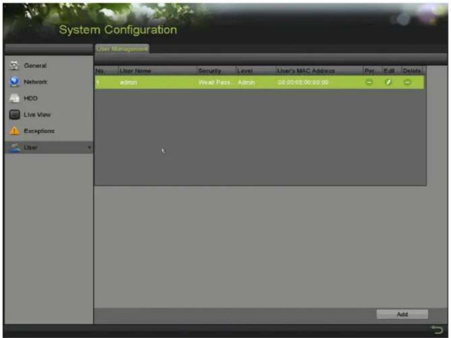 Hikvision DS-7204HQI-K1/P - •5.4.• √dding a User - 1