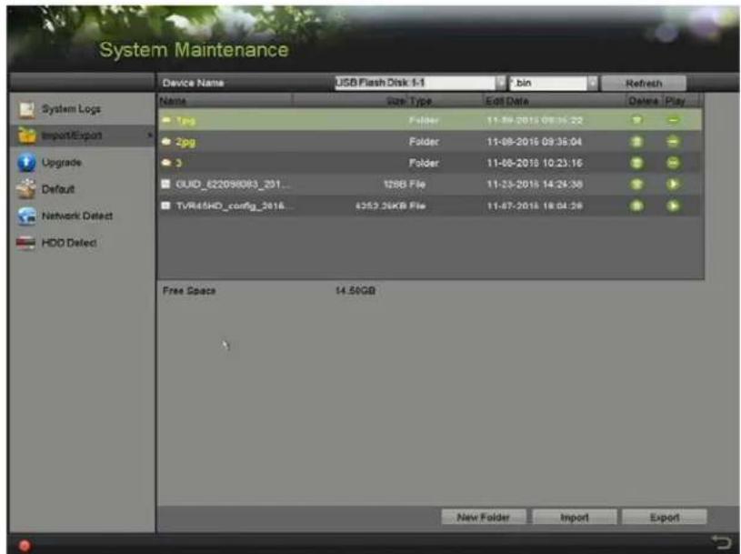 Hikvision DS-7204HQI-K1/P - •4.4 Importing/Exporting Configuration Files - 1