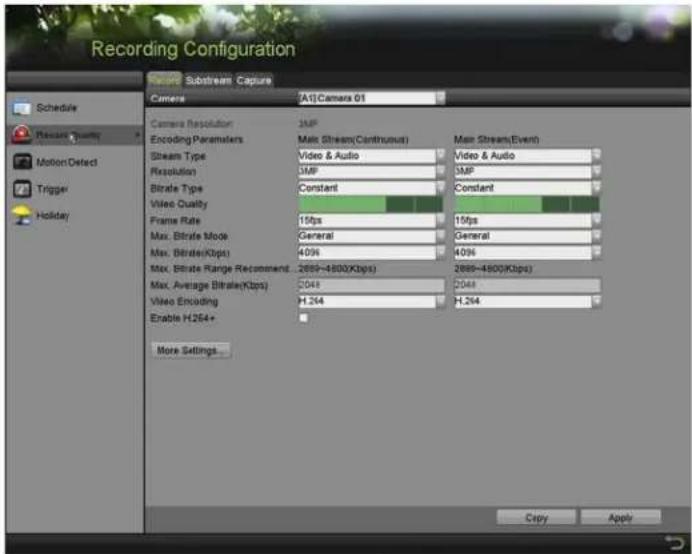 Hikvision DS-7316HQI-K4 - Configuring Encoding ≤ parameters - 3