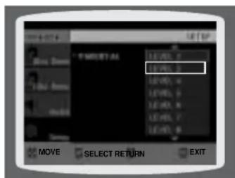 SAMSUNG HT-TQ22 - Setting Parental Controls (Rating Level) - 5