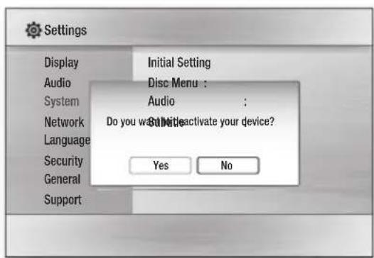 SAMSUNG HT-C5500D - DivX(R) Deactivation - 1
