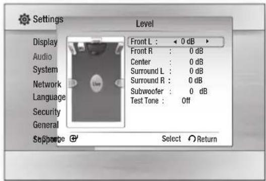 SAMSUNG HT-C5500D - Adjusting Front/Centre/Surround/Subwoofer Speaker Level - 1