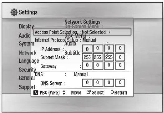 SAMSUNG HT-C5500D - Setting Up the Wireless Network Connection - Manual - 1