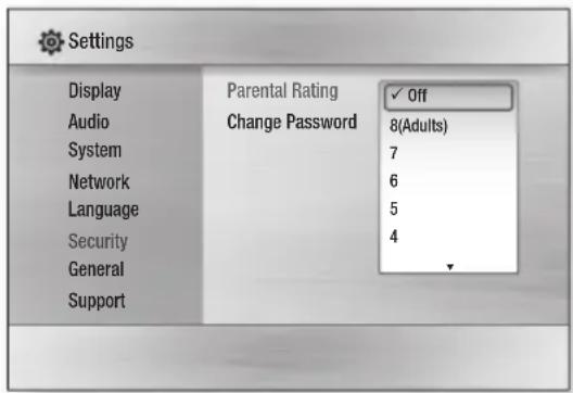 SAMSUNG HT-C5500D - Parental Rating - 1