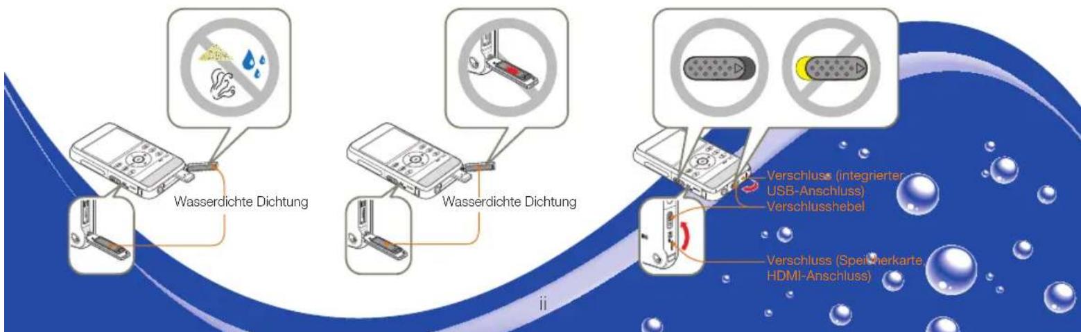 SAMSUNG HMX-W350YP - Eigenschaften der Wasser-/Staubdichtigkeit und der Stoßfestigkeit - 2