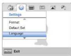 SAMSUNG HMX-W300BP - Language - 1