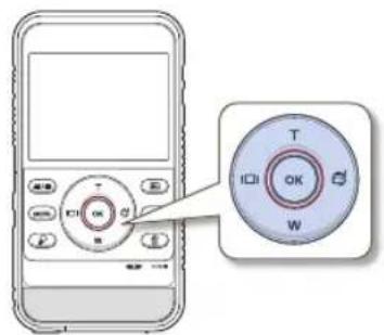 SAMSUNG HMX-W300BP - VERWENDEN DER ZOOM (T / W)/ANZEIGE (ID/UNTERWASSER (/) OK (REC) TASTE - 1