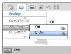 SAMSUNG HMX-W200BP - Auto Power Off (Ausschaltautom) - 1