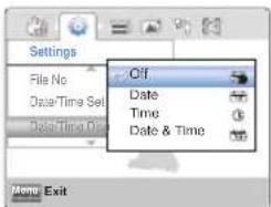 SAMSUNG HMX-W200BP - Date/Time Display (Dat/Uhrztanz) - 2