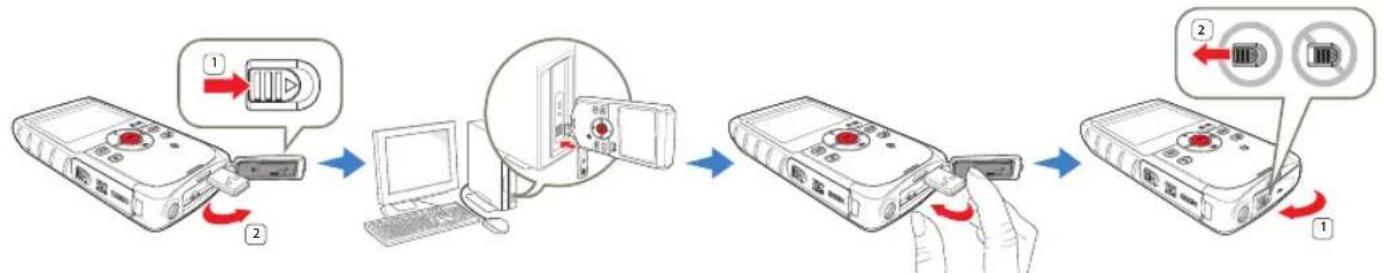 SAMSUNG HMX-W200BP - AKKU AUFLADEN - 2