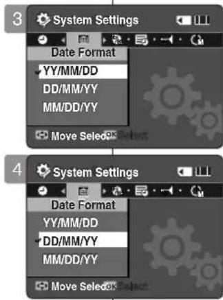SAMSUNG VP-X300 - Datumsformat einstellen - 1