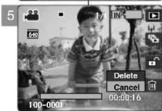 SAMSUNG VP-MM12S - Deleting a Movie File - 4