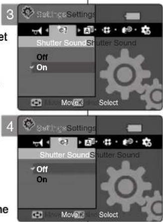 SAMSUNG VP-MM12S - Setting the Shutter Sound - 1