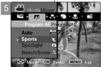 SAMSUNG VP-MM11S - Setting the Program AE - 3